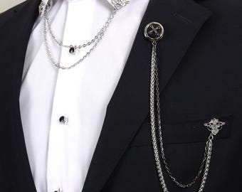 Broche épingle à Revers Balance Justice – 2 Pièces Alliage – Symbole Avocat équité – Pour Costume, Chemise Homme – Doré