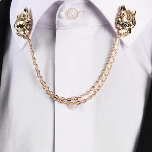 Handmade Wolf Collar Chain Clip, Retro Wedding Accessories