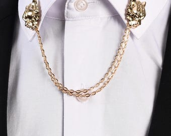 Handgemachte Wolf Collar Kette Clip, Retro Hochzeit Accessoires