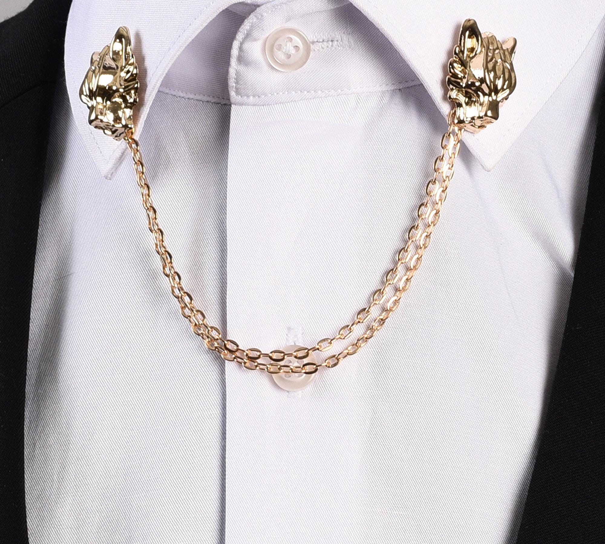 Chain collar shirt mens outlet