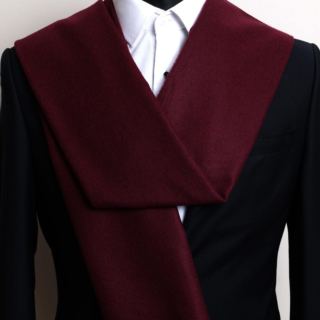 Scarf, Burgundy Color Patternless Scarf , Soft Textured Men and Women ...