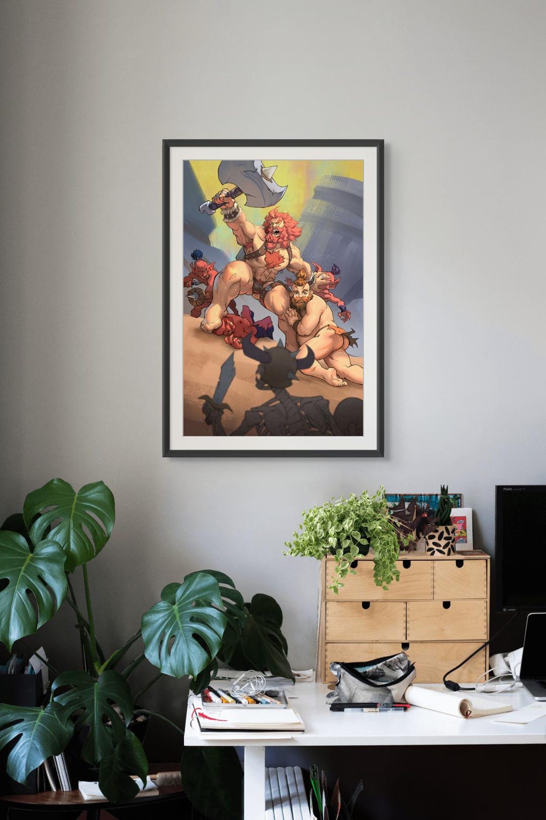 gay-barbarians-vs-goblins-and-undead-art-print-etsy