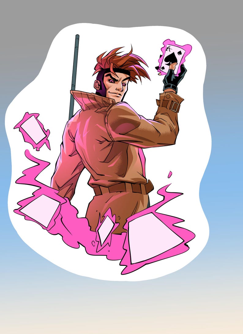 Gambit Sticker Gambit Large Vinyl Sticker - Etsy