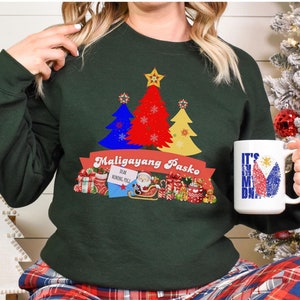 Pinoy-Inspired Christmas Unisex Sweatshirt | Parol & Philippine Flag Design | Filipino Holiday Sweater | Cozy Christmas Apparel | Pasko