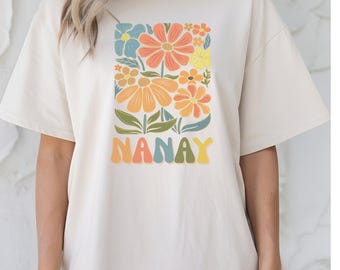 Filipino Mother's Day T-Shirt, Nanay's Shirt, Lola Shirt, Gift for Mom or Grandma, Pinoy-Inspired Boho Floral Retro Tee,  Pinay Tee