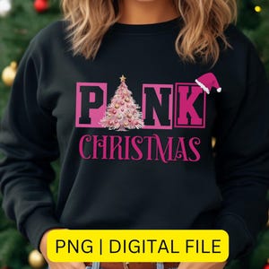Merry Pinkmas | Pink Christmas Design | PNG & SVG | I Love Pink Clipart | Pink Lover Digital Download | Cute Festive Graphics for Crafts