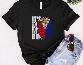 Filipino Shirt - "It’s In My DNA" - Philippine Flag Tee - Pinoy Pride Shirt - Filipino Heritage Shirt - OFW Gift - Filipino American Shirt
