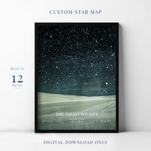 Personalisierte Sternenkarte Poster, Besonderes Geschenk zum Hochzeitstag #27