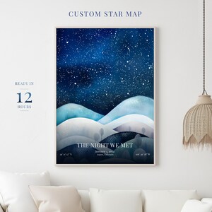 Impression personnalisée de carte des étoiles, cadeau de mariage ou d'anniversaire, carte du ciel nocturne, étoiles pour une date spéciale au-dessus du #31