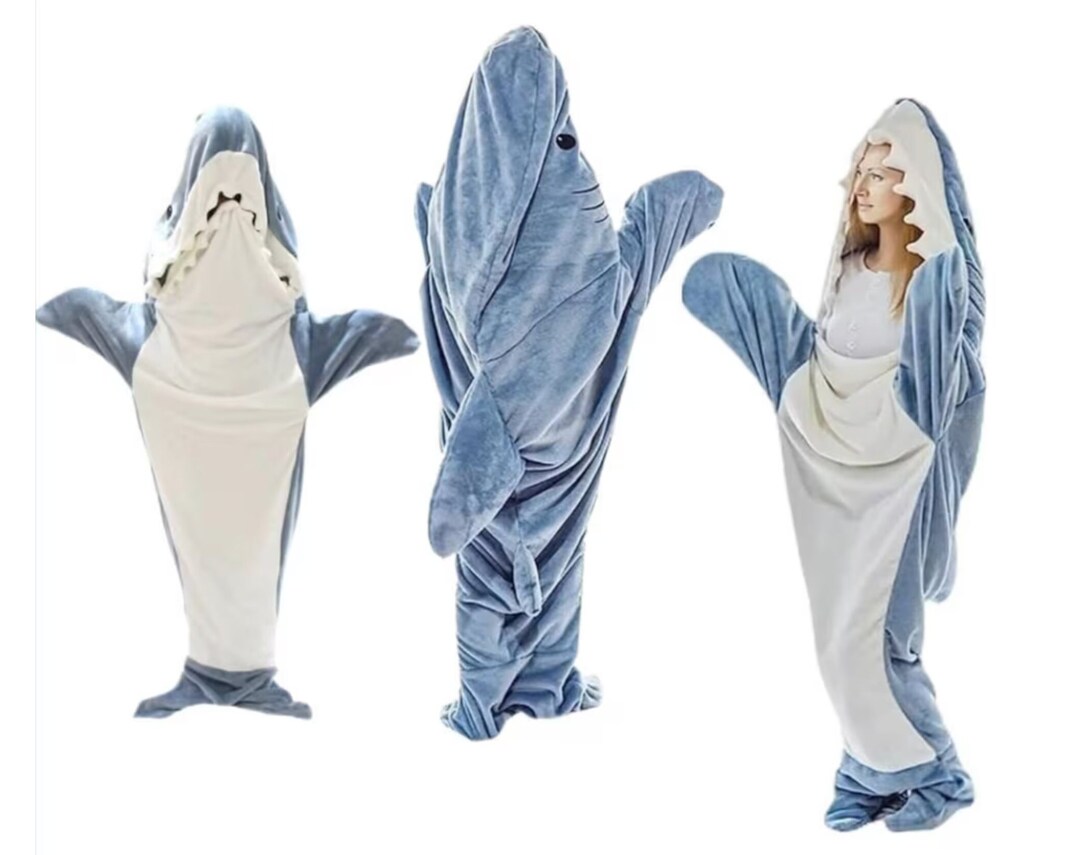 Shark Sleeping Bag Pajamas Shark Blanket Hooded Pijama Etsy