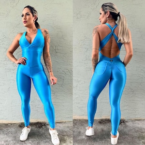 Sports Bodysuit One Piece Sculpting Romper Shaping Women Catsuit Activewear Sexy  Jumpsuit Gym Yoga Fitness Workout Sportswear Leggings 