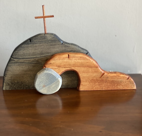 Empty Tomb Easter Decoration Wooden Empty Tomb Scene Decor Jesus Puzzle Nativity Religion Cross He Is Risen
