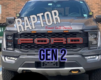 Gen 2 Ford Raptor front grill insert decals 2015 - 2020 SVT Custom Die Cut Sticker Personalized Small Gift Idea for Him Her Men Car Lovers