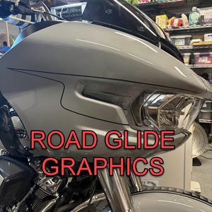 2024 2025 Harley Davidson Road Glide Graphics Kit – Vinyl Decals Front Fairing & Side Graphics – Custom Motorcycle Decal Set Multiple Colors