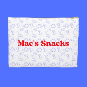 Personalized Kids Snack Pouch | Reusable Snack Pouch | Custom Name Custom Sport Snack Pouch Gift for Kids | Gift for New Mom Dinosaur Lover
