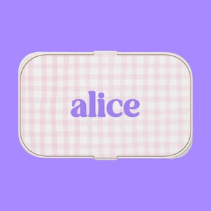Personalized Bento Lunch Box with Cutlery | Silicone Snack Box with Wood Lid | Custom Name Lunchbox for School, Work, or Gifts for Teacher