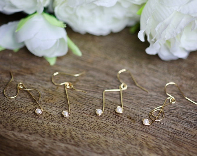 Gold/Silver Music Sign Wire Craft Earrings/Dangle Drop Earrings/Hypoallergenic