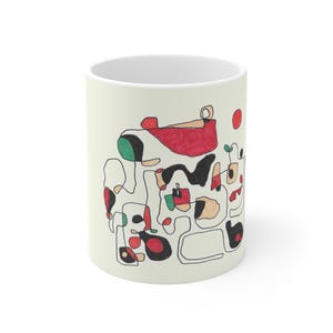 Artistic Ceramic Mug with Abstract Design, Unique Coffee Mug for Art Lovers, Creative Gift for Birthdays, Coffee Cup for Home or Office