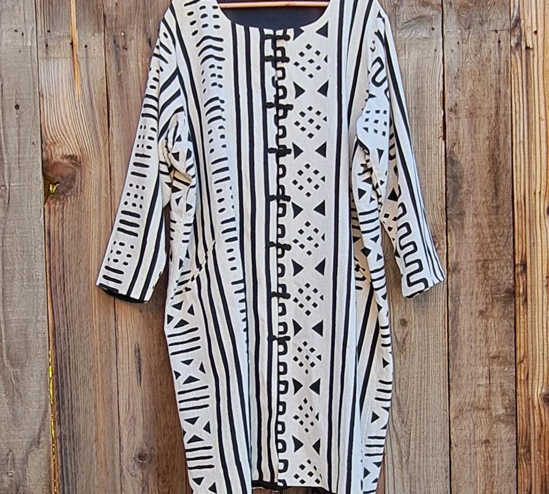 Mudcloth Style Duster Coat | African Textile Jacket Vintage Africana ...