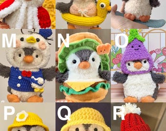 Gehäkelte kleine Mütze & Tasche -Handmade Kostüm für Jellycat Amuseables Pinguin