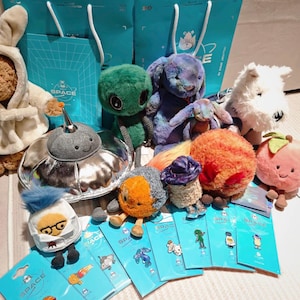 Rare Korea Exclusive Jellycat Plush Toy Set | Limited Edition Collectible | Cute Alien, Robot, Dog, Sun & Space Friends Gift