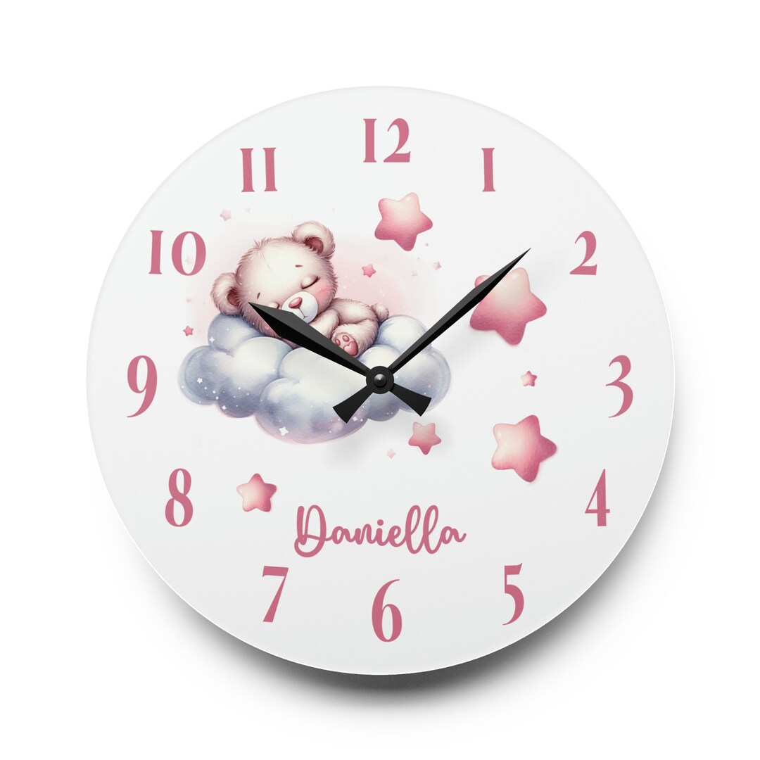 Personalized Name Bedroom Clock, Kids Clock, Children's Gift, Cute