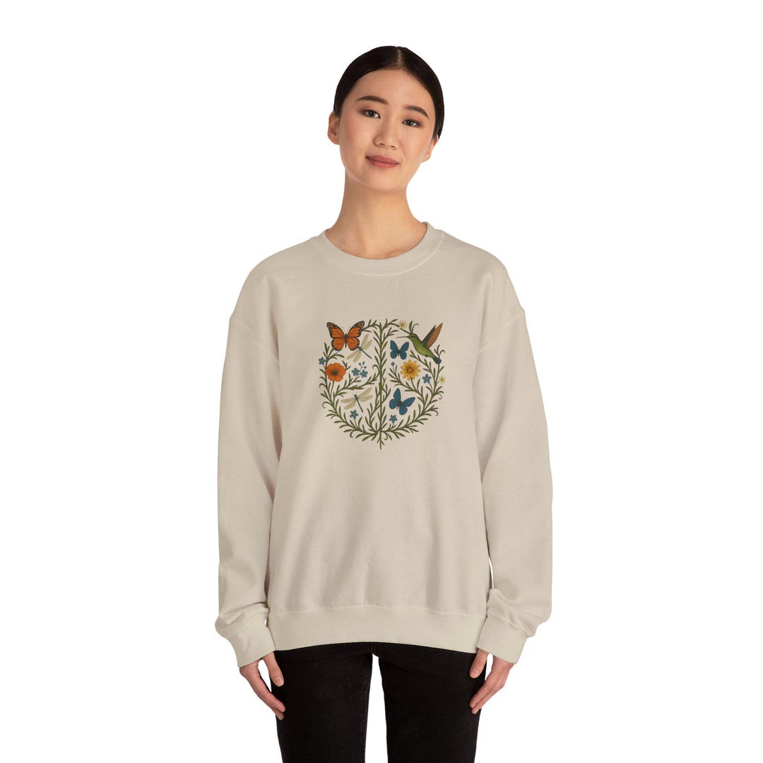 Vines Peace Sign With Butterflies Dragonflies Hummingbirds Wildflowers ...