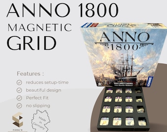 Anno 1800 Boardgame Insert with Magnetic Closure Anno 1800 Grid Magnetic Anno 1800 Organizer