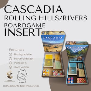 Cascadia Rolling Rivers Rolling Hills Inlay Brädspelsorganisatör för Cascadia Rolling Hills Rolling Rivers Brädspel