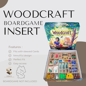 Woodcraft Inlay Woodcraft Organizer Inserto per gioco da tavolo con supporto per carte con maniche e inserto di ordinamento per gioco da tavolo Woodcraft
