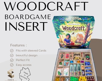 Woodcraft Inlay Woodcraft Organizer Board Game Insert with Sleeved Cards Support and Sorting for Woodcraft Board Game