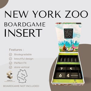 New York Zoo Inlay Board Game Organizer New York Zoo Inserto per New York Zoo Board Game