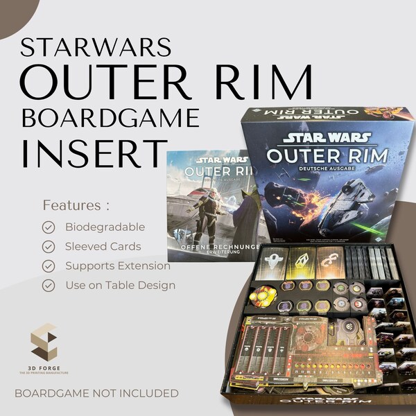 Star Wars Outer Rim Inlay + Offene Rechnungen- Brettspiel Organizer (unfinished business board game insert)