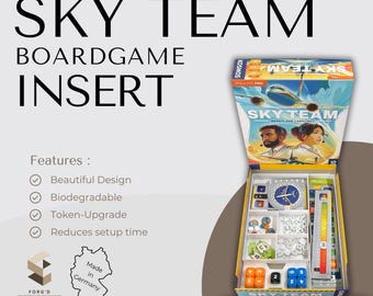 Sky Team Inlay Boardgame Organizer Sky Team Insert for Sky Team Board Game Sky Team Token Upgrade