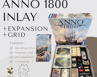 Anno 1800 Boardgame Insert with Magnetic Closure Anno 1800 Grid Magnetic Anno 1800 Organizer