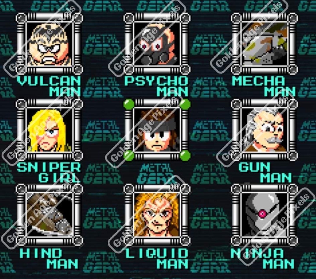 Metal Gear Solid X Mega Man Retro Gaming and Pixel Art Poster - Etsy