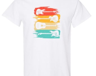 Guitar Print Tee Shirt - Choose your color and size!