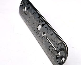 Fender Telecaster Stainless Steel Engraved Control Plate - Black, Chrome, or Gold