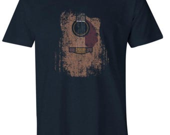 Acoustic Guitar Print Tee Shirt - Choose your color and size!