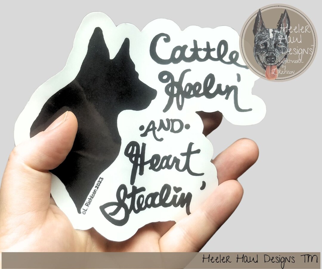 Blue Heeler Car Window Decals - Realistic Dog Stickers Pack Of 2 For Cars & Windows