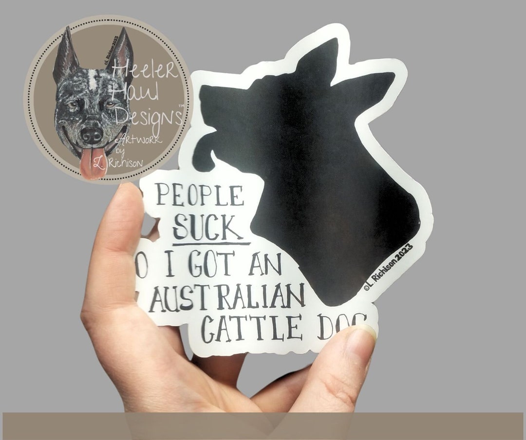 Heeler Decal, Australian Cattle Dog Decal, Blue Heeler Car Decal, Red