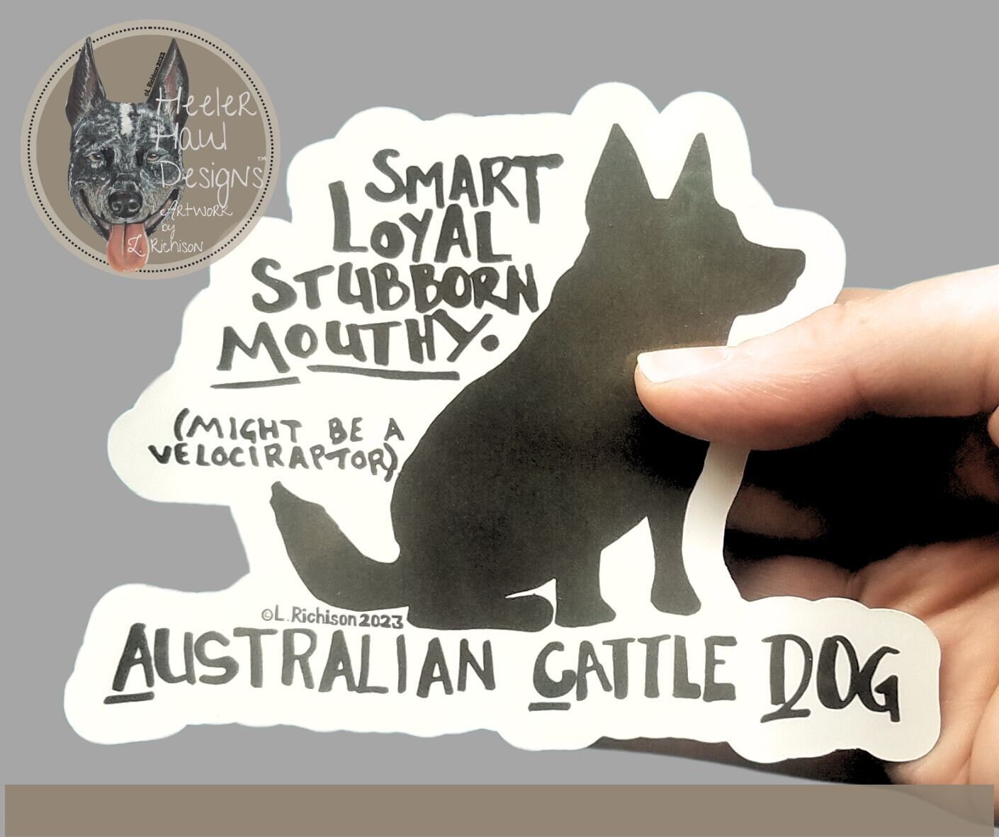 Heeler Decal, Australian Cattle Dog Decal, Blue Heeler Car Decal, Red