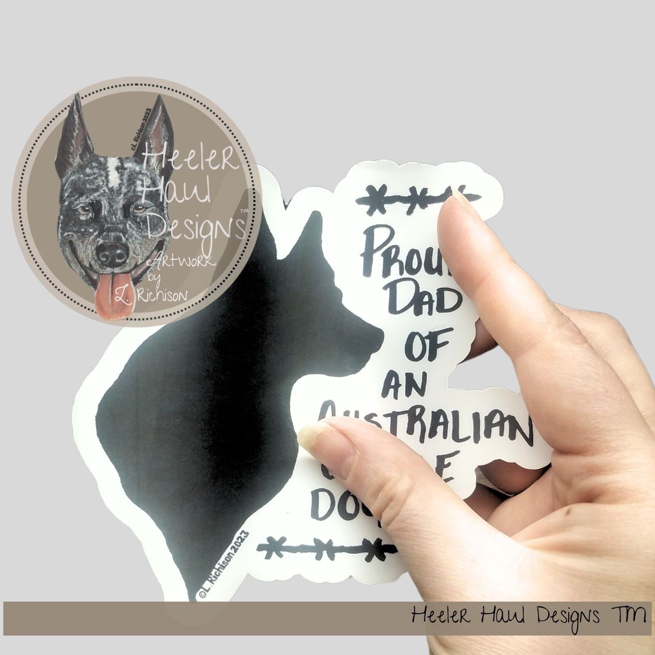 Heeler Decal Sticker, Australian Cattle Dog Decal, Blue Heeler Car