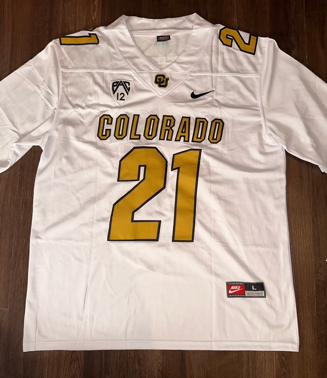 Shilo Sanders 21 White Colorado Buffaloes Football Jersey Gold Etsy