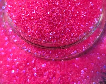 Pink iridescent extra fine Glitter | Raw glitter for nails |1oz Jar size 1/128