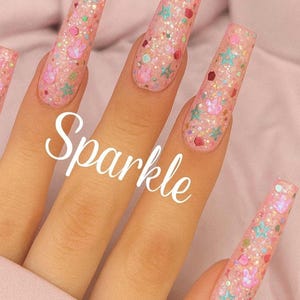 Bella Glitter Acrylic Powder: Easter Nail Art, Chunky Glitter (1oz)