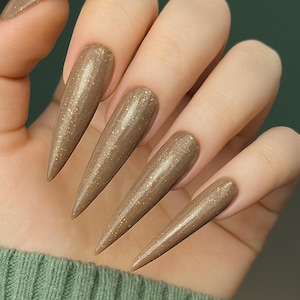 Cocoa Latte Glitter Acrylic Powder 2 in 1 | Glitter Acrylic Powder for Nails | Gold Sparkle Nail Acrylic, Dip Powder.