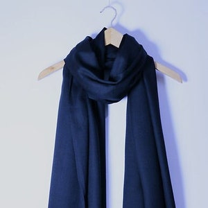 100% Cashmere Large Luxury Shawl Navy Blue (110x235cm)