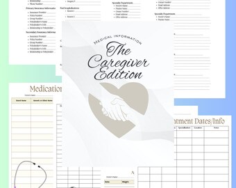 Elderly Care Medical Planner: Printable Health Organizer & Emergency Log (Digital Download)