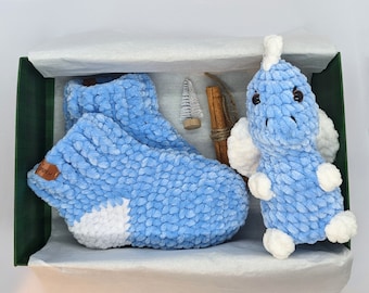 Handmade Crochet Dragon and Socks